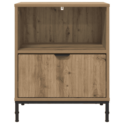 Mesa De Cabeceira - Mesinha De Cabeceira com gaveta carvalho artisiano 49 x 36 x 61 cm