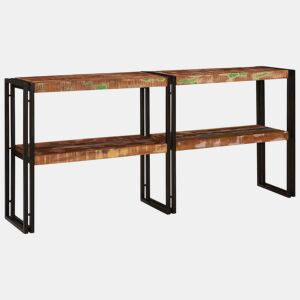 Mesa Consola - Mesa De Entrada Multicolor 160 x 33 x 75 cm Madeira recuperada maciça