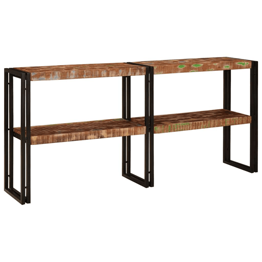 Mesa Consola - Mesa De Entrada Multicolor 160 x 33 x 75 cm Madeira recuperada maciça