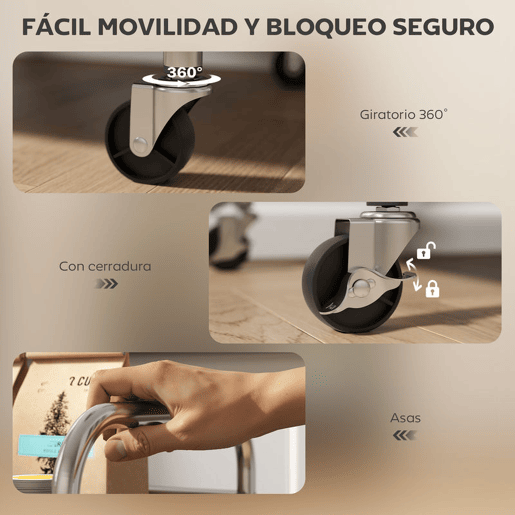 HOMCOM Carrinho Auxiliar com Rodas de Aço Inoxidável Carrinho de Serviço de 4 Níveis com Prateleira Ajustável 2 Rodas com Travão Carrinho para Cozinha 60x35x100 cm Prateado HOMCOM Carrinho Auxiliar com Rodas de Aço Inoxidável Carrinho de Serviço de 4 Níveis com Prateleira Ajustável 2 Rodas com Travão Carrinho para Cozinha 60x35x100 cm Prateado