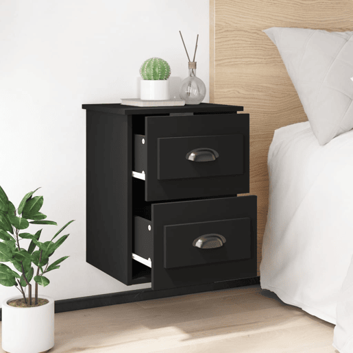 Mesa De Cabeceira De Parede Mesinha De Cabeceira - 41,5x36x53 cm preto