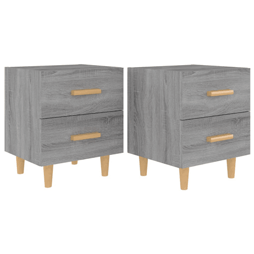 Lote de 2 Mesas De Cabeceira - Mesinhas De Cabeceira 40x35x47,5 cm sonoma cinzento