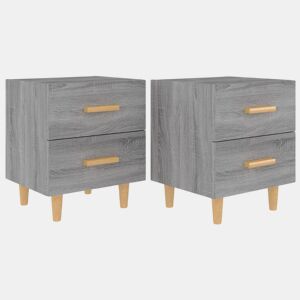 Lote de 2 Mesas De Cabeceira - Mesinhas De Cabeceira 40x35x47,5 cm sonoma cinzento
