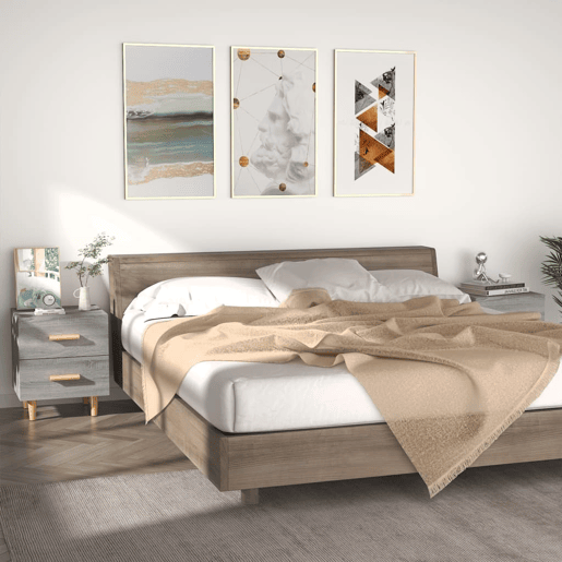 Lote de 2 Mesas De Cabeceira - Mesinhas De Cabeceira 40x35x47,5 cm sonoma cinzento