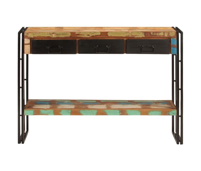 Mesa consola - mesa de entrada madera maciza reciclada 110x30x76 cm