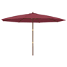 Guarda-sol de jardim com mastro de madeira 400 x 273 cm vermelho bordô 02_0008351
