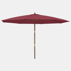 Guarda-sol de jardim com mastro de madeira 400 x 273 cm vermelho bordô 02_0008351