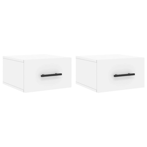 Lote de 2 Mesas De Cabeceira parede - Mesinhas De Cabeceira 35x35x20 cm branco