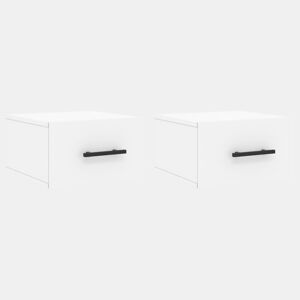 Lote de 2 Mesas De Cabeceira parede - Mesinhas De Cabeceira 35x35x20 cm branco