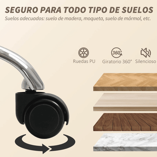 HOMCOM Cadeira de Escritório com Apoio para Pés Estofada em Borreguito Cadeira de Escritório com Encosto Reclinável Apoio de Cabeça Ajustável Encosto Alto Altura Ajustável 67x74x107-115 cm Creme