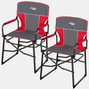 Pack de 2 cadeiras de campismo dobráveis ccompacto dobrável cinzento Aktive