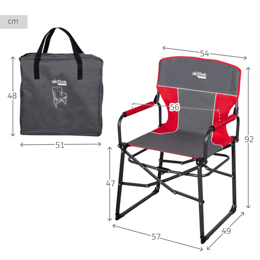 Pack de 2 cadeiras de campismo dobráveis ccompacto dobrável cinzento Aktive