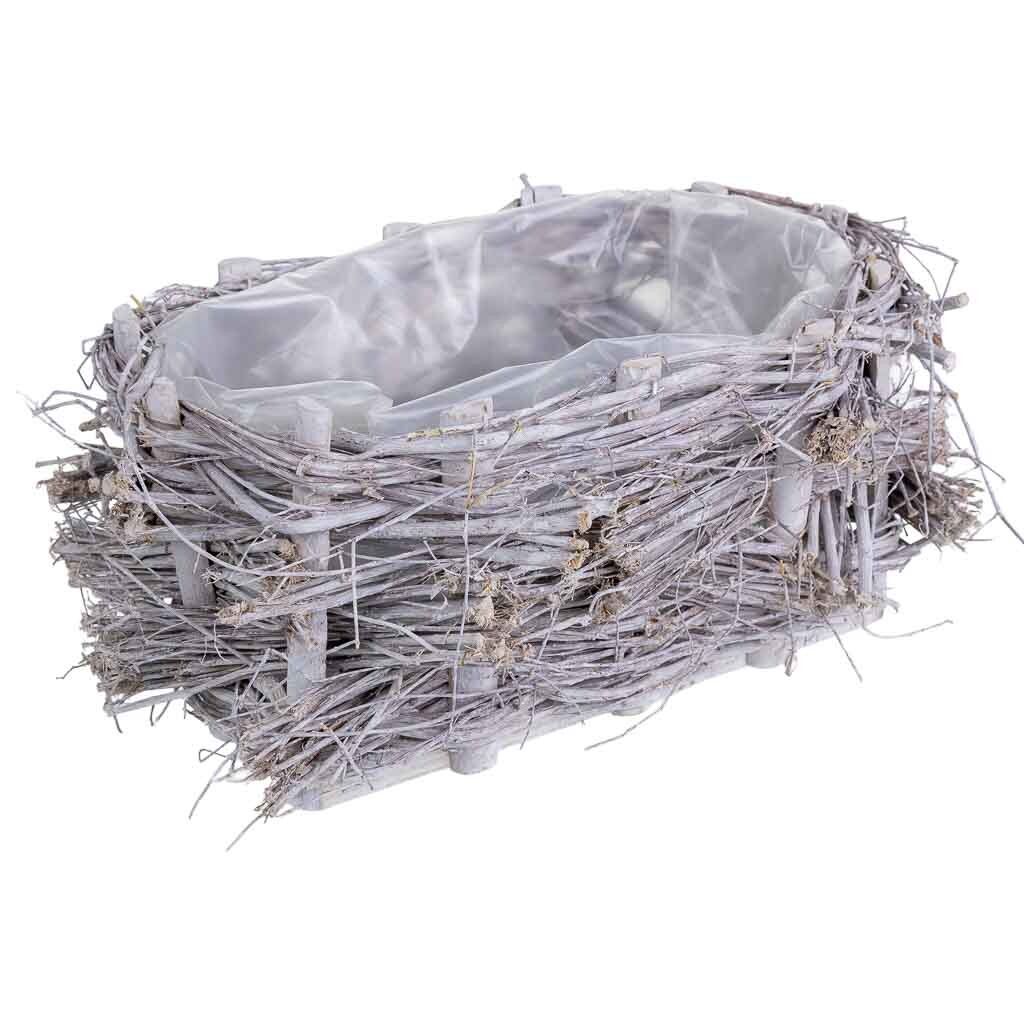 Cesto de mimbre rectangular