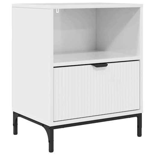 Mesa De Cabeceira - Mesinha De Cabeceira com gaveta Branco brilhante 49 x 36 x 61 cm
