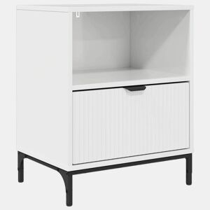 Mesa De Cabeceira - Mesinha De Cabeceira com gaveta Branco brilhante 49 x 36 x 61 cm