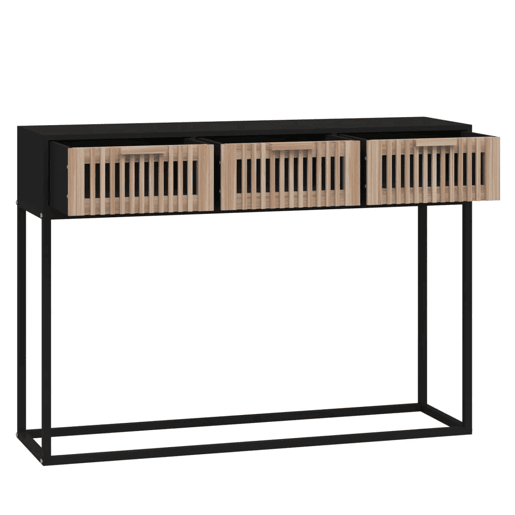 Mesa Consola - Mesa De Entrada 105x30x75 cm derivados de madeira e ferro preto