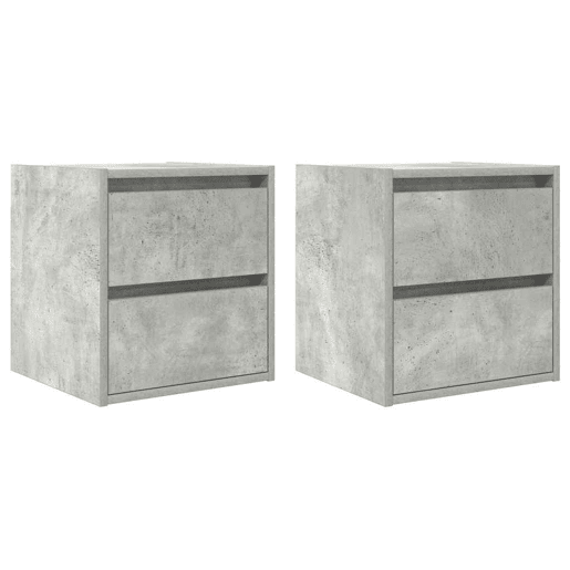 Lote de 2 Mesas De Cabeceira Mesinhas De Cabeceira - parede 38x34x40 cm cinza cimento