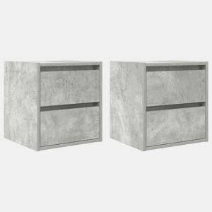 Lote de 2 Mesas De Cabeceira Mesinhas De Cabeceira - parede 38x34x40 cm cinza cimento