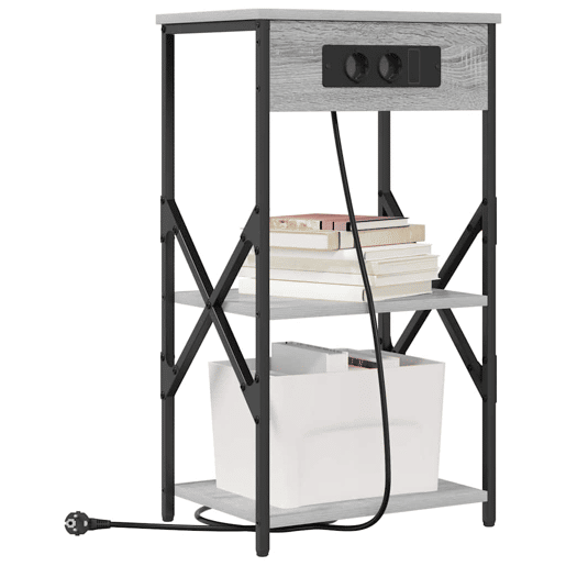 Mesa De Cabeceira - Mesinha De Cabeceira Sonoma cinzento 41 x 31 x 76 cm