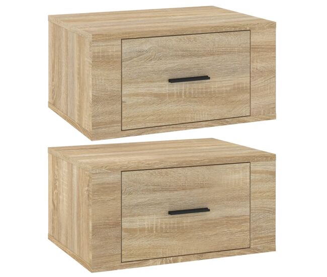 Juego de mesitas de noche de pared mesillas de noche - color roble sonoma 50x36x25 cm