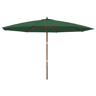 Guarda-sol de jardim com poste de madeira 400 x 273 cm verde 02_0008371