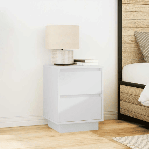 Mesa De Cabeceira - Mesinha De Cabeceira - Mesinha De Cabeceira com luzes LED branco 38x34x50 cm