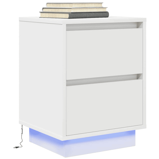 Mesa De Cabeceira - Mesinha De Cabeceira - Mesinha De Cabeceira com luzes LED branco 38x34x50 cm
