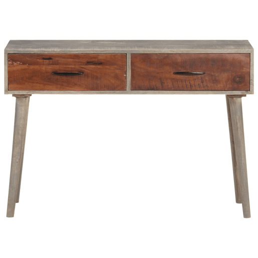 Mesa Consola - Mesa De Entrada 110x35x75 cm mangueira maciça áspera cinzento