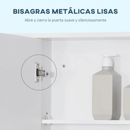 kleankin Armário de Casa de Banho com Espelho Armário de Parede Móvel de Casa de Banho Suspenso com Porta Prateleiras Abertas 100x15x70 cm Branco