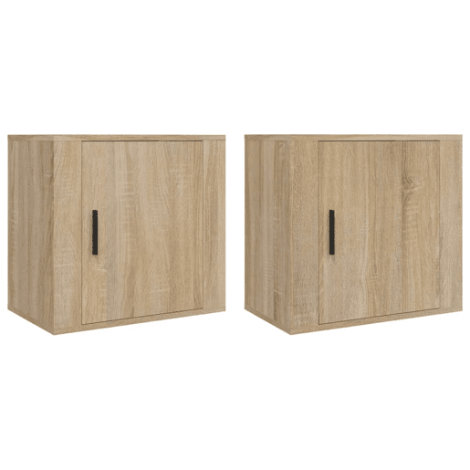 Lote de 2 Mesas De Cabeceira parede - Mesinhas De Cabeceira 50x30x47 cm cor carvalho sonoma