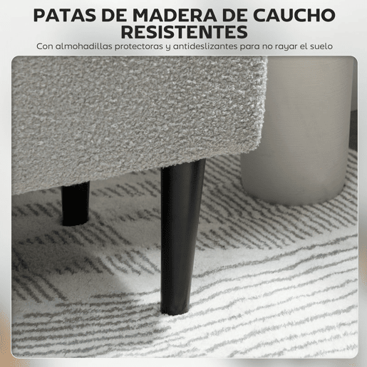 HOMCOM Banco de Armazenamento Dormitório Banco de Armazenamento Capacidade 47L Tampa Abatível e Pés de Madeira de Borracha Carga Máxima 120 kg 95x38x45 cm Cinza