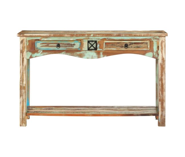 Mesa consola - mesa de entrada madera maciza reciclada 120x40x75 cm