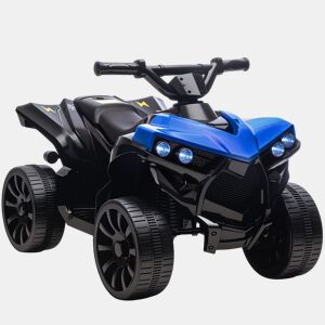 AIYAPLAY Quadriciclo Elétrico para Crianças 6 V Quadriciclo para Crianças de 3-8 Anos com Velocidade até 3u202Fkmh Faróis e Música 70x42x45 cm Azul