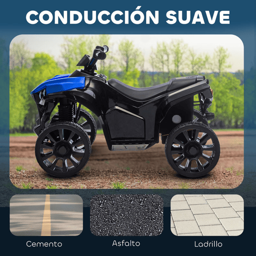 AIYAPLAY Quadriciclo Elétrico para Crianças 6 V Quadriciclo para Crianças de 3-8 Anos com Velocidade até 3u202Fkmh Faróis e Música 70x42x45 cm Azul