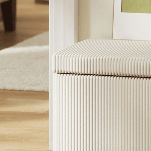 HOMCOM Banco de Arrumação Banco com Armazenamento Capacidade de 84 L 112x42x40 cm Estofado em Veludo Banco Pé de Cama para Dormitório Bege