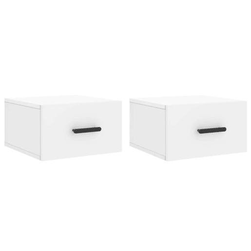 Lote de 2 Mesas De Cabeceira parede - Mesinhas De Cabeceira 35x35x20 cm branco