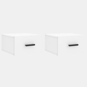 Lote de 2 Mesas De Cabeceira parede - Mesinhas De Cabeceira 35x35x20 cm branco