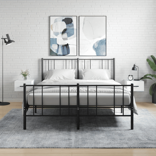 Lote de 2 Mesas De Cabeceira parede - Mesinhas De Cabeceira 35x35x20 cm branco