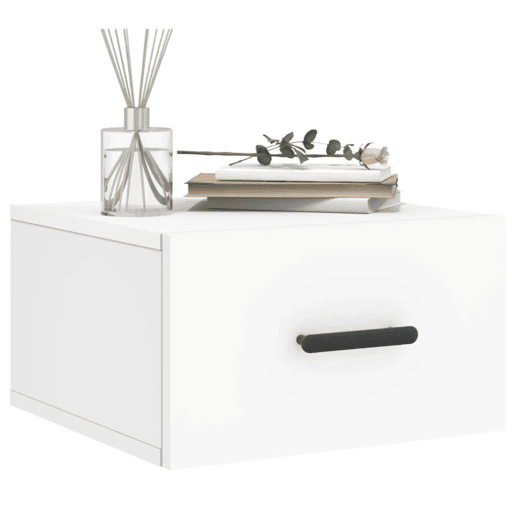 Lote de 2 Mesas De Cabeceira parede - Mesinhas De Cabeceira 35x35x20 cm branco