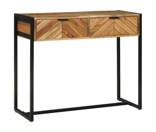 Mesa consola - mesa de entrada marrón 90 x 35 x 75 cm madera maciza de mango