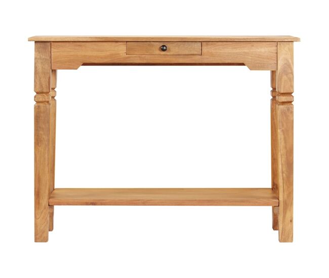 Mesa consola - mesa de entrada de madera maciza de acacia 100x40x76 cm