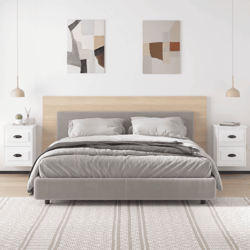 Lote de 2 Mesas De Cabeceira parede - Mesinhas De Cabeceira 41,5x36x53 cm branco brilhante