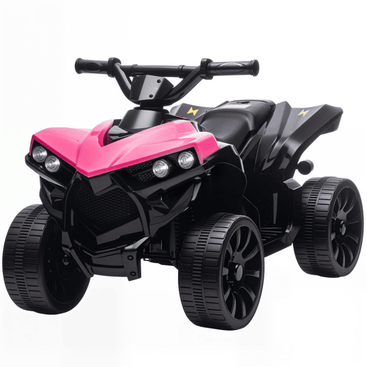 AIYAPLAY Quadriciclo Elétrico para Crianças 6 V Quadriciclo para Crianças de 3-8 Anos com Velocidade até 3u202Fkmh Faróis e Música 70x42x45 cm Rosa