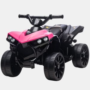 AIYAPLAY Quadriciclo Elétrico para Crianças 6 V Quadriciclo para Crianças de 3-8 Anos com Velocidade até 3u202Fkmh Faróis e Música 70x42x45 cm Rosa