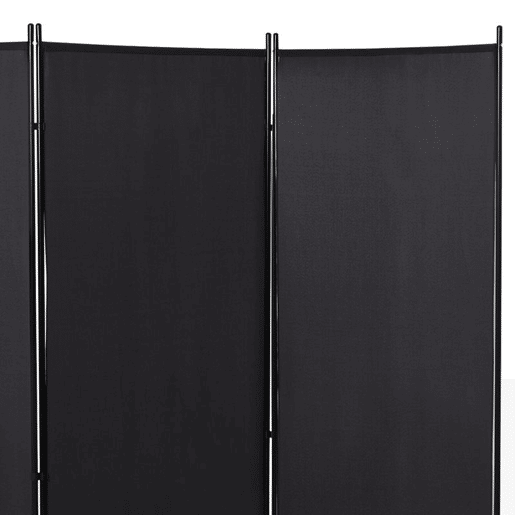 HOMCOM Biombo de 3 Paineis Separador de Ambientes Dobrável 253x50x182 cm Divisor de Ambientes Biombo de Privacidade com 6 Pés de Metal para Escritório Dormitório Preto