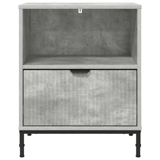 Mesa De Cabeceira - Mesinha De Cabeceira com gaveta Cinzento cimento 49 x 36 x 61 cm