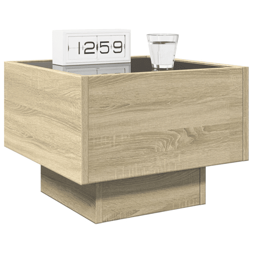 Mesa De Cabeceira - Mesinha De Cabeceira c LED Infinity 40x40x30 cm carvalho sonoma