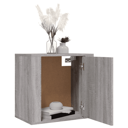 Lote de 2 Mesas De Cabeceira de parede - Mesinhas De Cabeceira 50x30x47 cm cinzento sonoma