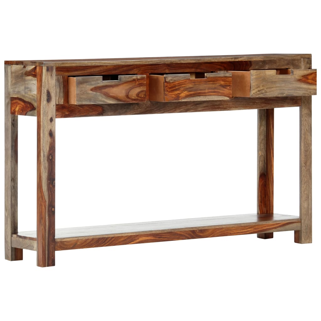 Mesa consola - mesa de entrada con 3 cajones madera maciza acacia 120x30x75cm