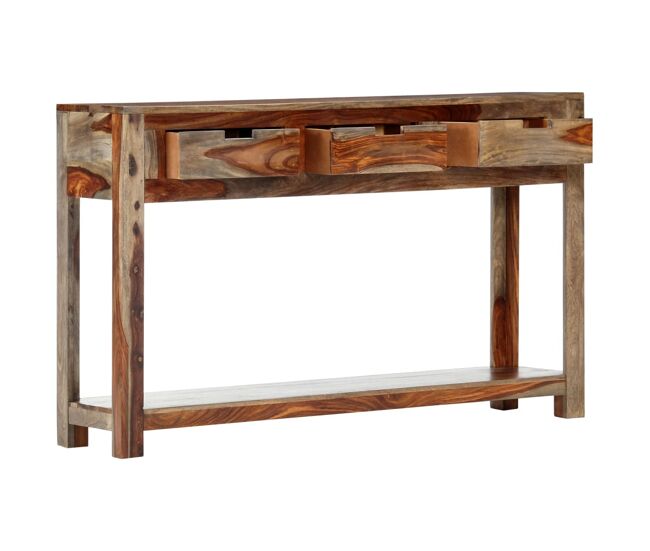 Mesa consola - mesa de entrada con 3 cajones madera maciza acacia 120x30x75cm